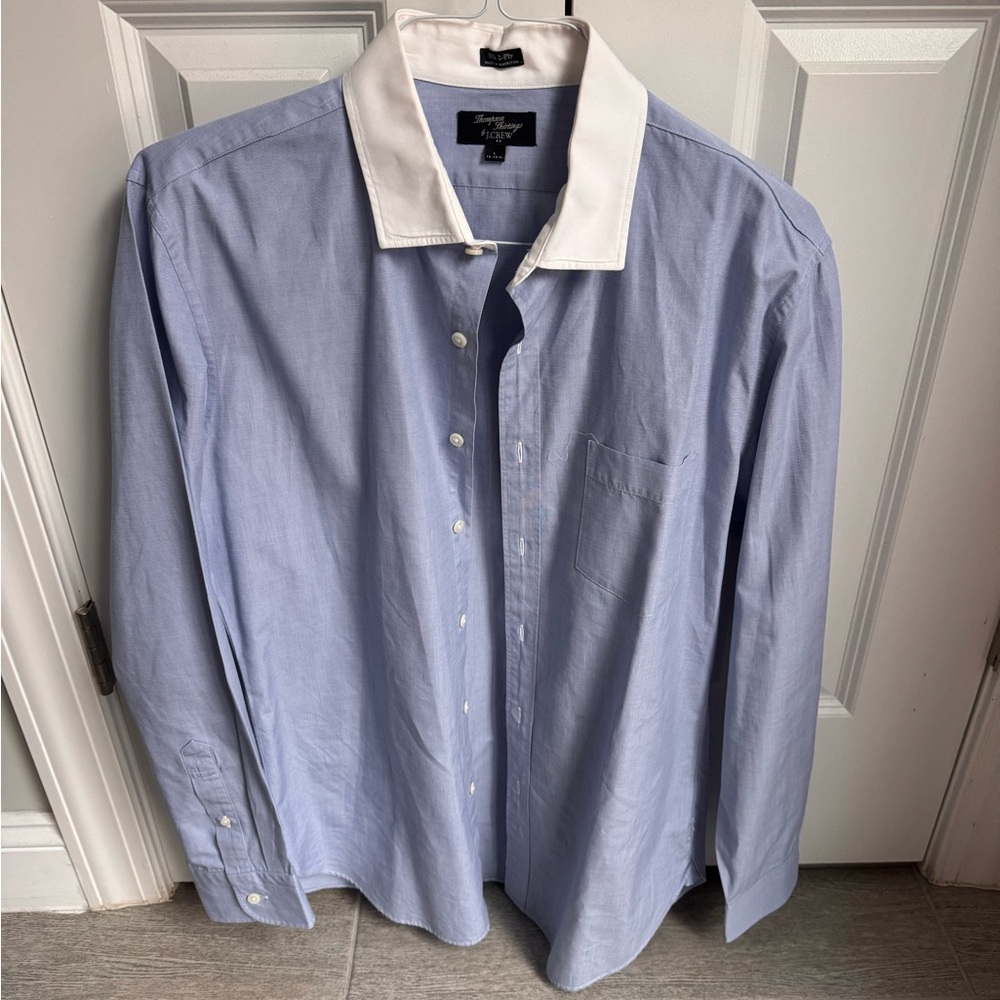 J. Crew Blue Dress Shirt with White Collar